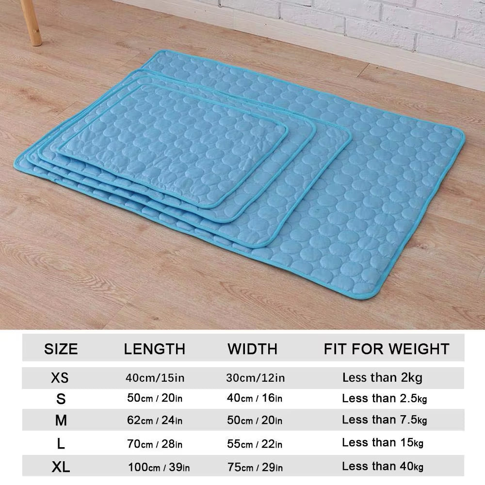 5 Sizes Cool Ice Silk Moisture-Proof Mattress Cushion Pet Cooling Mat Dog Cat Sleeping Pad Summer Small Animal Cold Bed