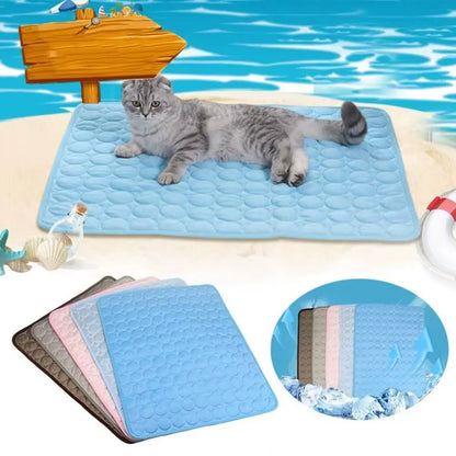 5 Sizes Cool Ice Silk Moisture-Proof Mattress Cushion Pet Cooling Mat Dog Cat Sleeping Pad Summer Small Animal Cold Bed